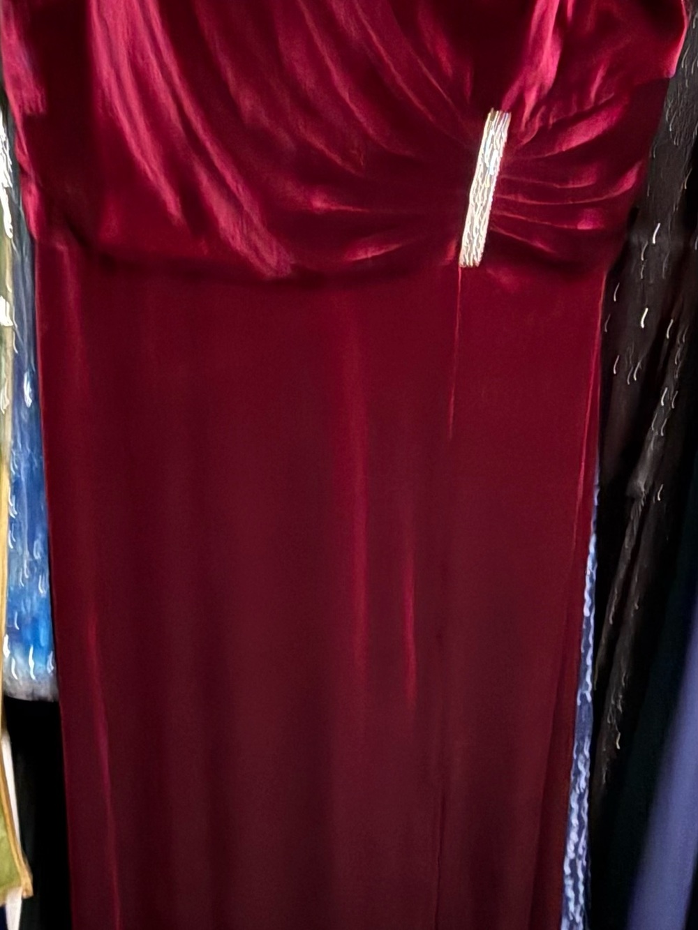Elegant Burgundy Evening Dress - Women's Formal Gown